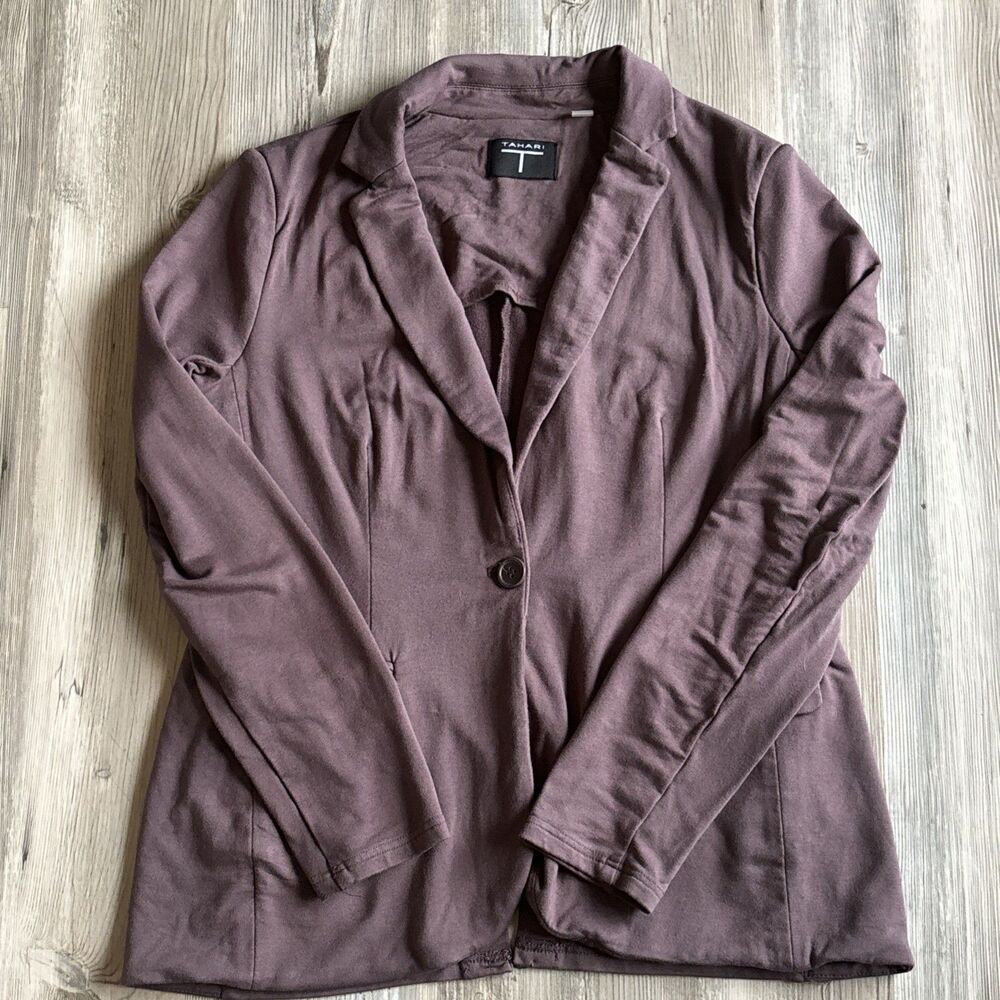 Tahari Brown Rayon Spandex Blazer Size Small
